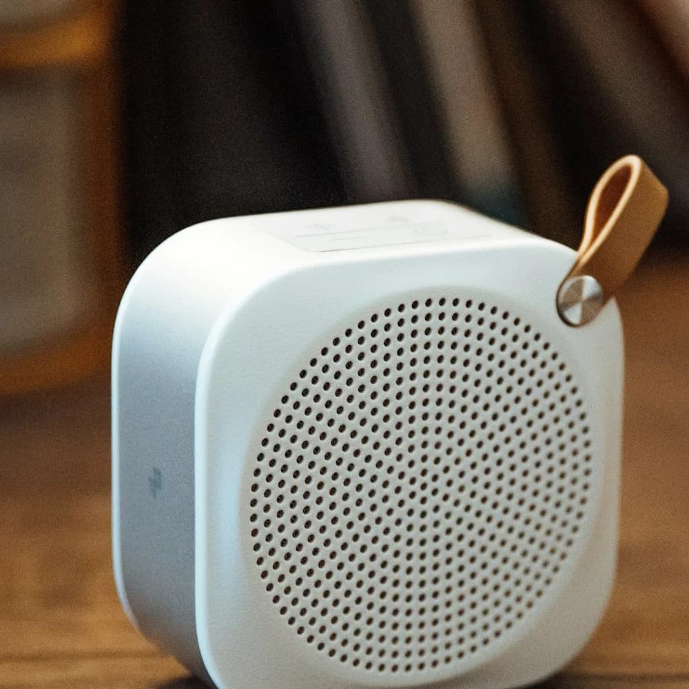 Roomfill portable Bluetooth speaker, close-up